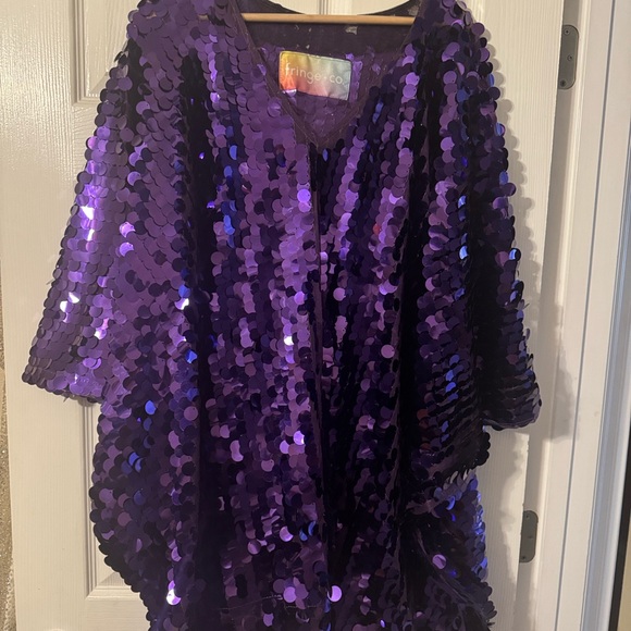 Purple Sequin Cape/Tunic - Picture 1 of 8